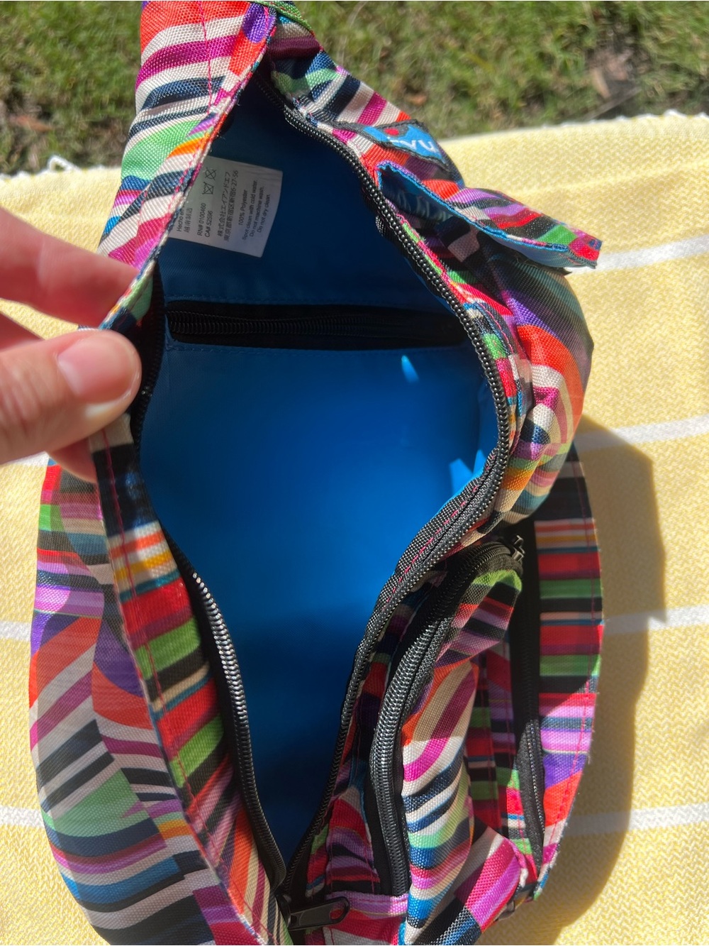 Kavu Bright Multicolor Striped Sling Pack - Picture 3 of 3